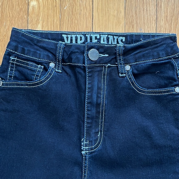 VIP Jeans Contrast Stitch Straight Leg Black Carpenter Denim with Hammer Loop - Picture 5 of 11